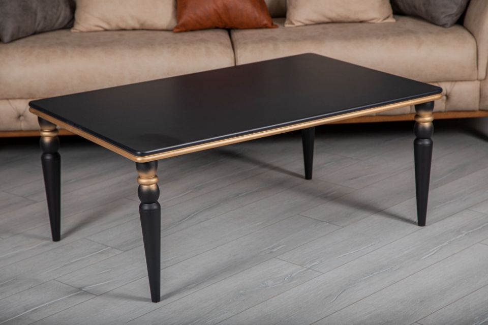 EMİR SİYAH - GOLD ORTA SEHPA