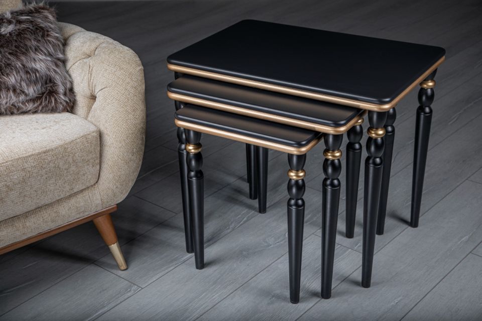 EMİR SİYAH - GOLD ZİGON SEHPA