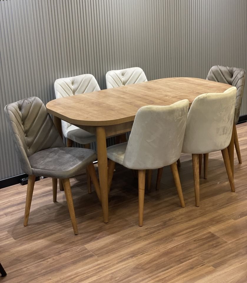 HİLTON 90*160 OVAL KİTABELİ SÜMELA MASA / SAHRA SANDALYE