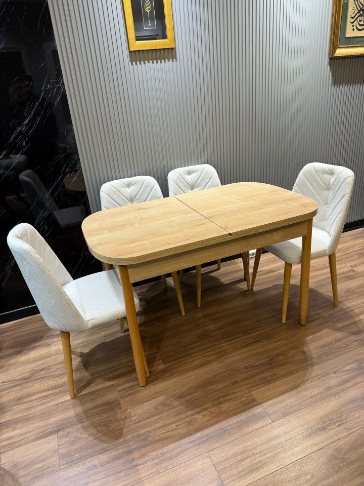 80x130 OVAL MASA MEŞE SAHRA SANDALYE